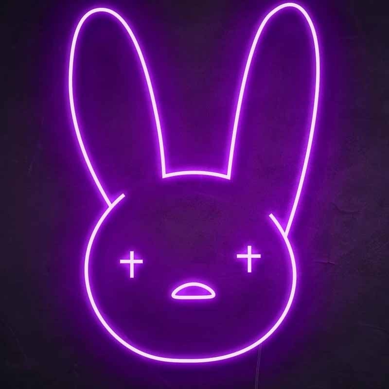 Led Aesthetic Cute Bad Bunny Neon Flex Light Sign For Home Room Wall Decor Kawaii Anime Bedroom Decoration Mural Outdoor