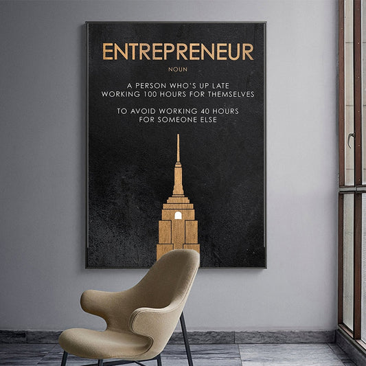 AAHH  Canvas Painting Entrepreneur Motivational Quote Canvas Wall Art Canvas Wall Picture Print on Canvas for Home Decoration