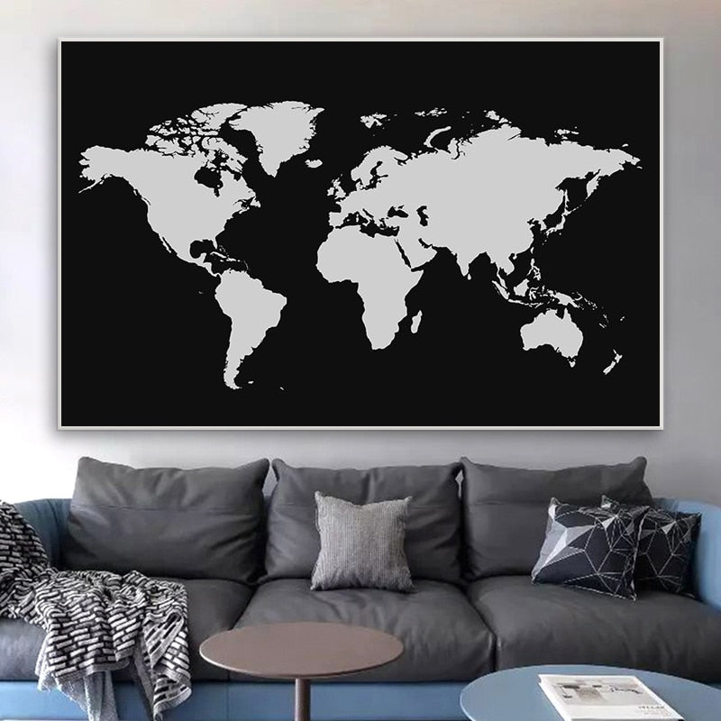 Black & Gold World Map