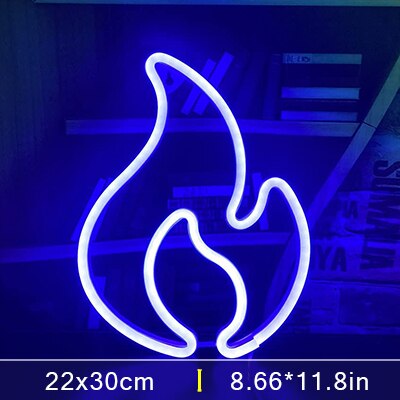 Fire Flame Neon Sign Light LED Hanging Wall Lamp Night Light for Bedroom Kids Room Bar Party Wall Decor Birthday Christmas Gift