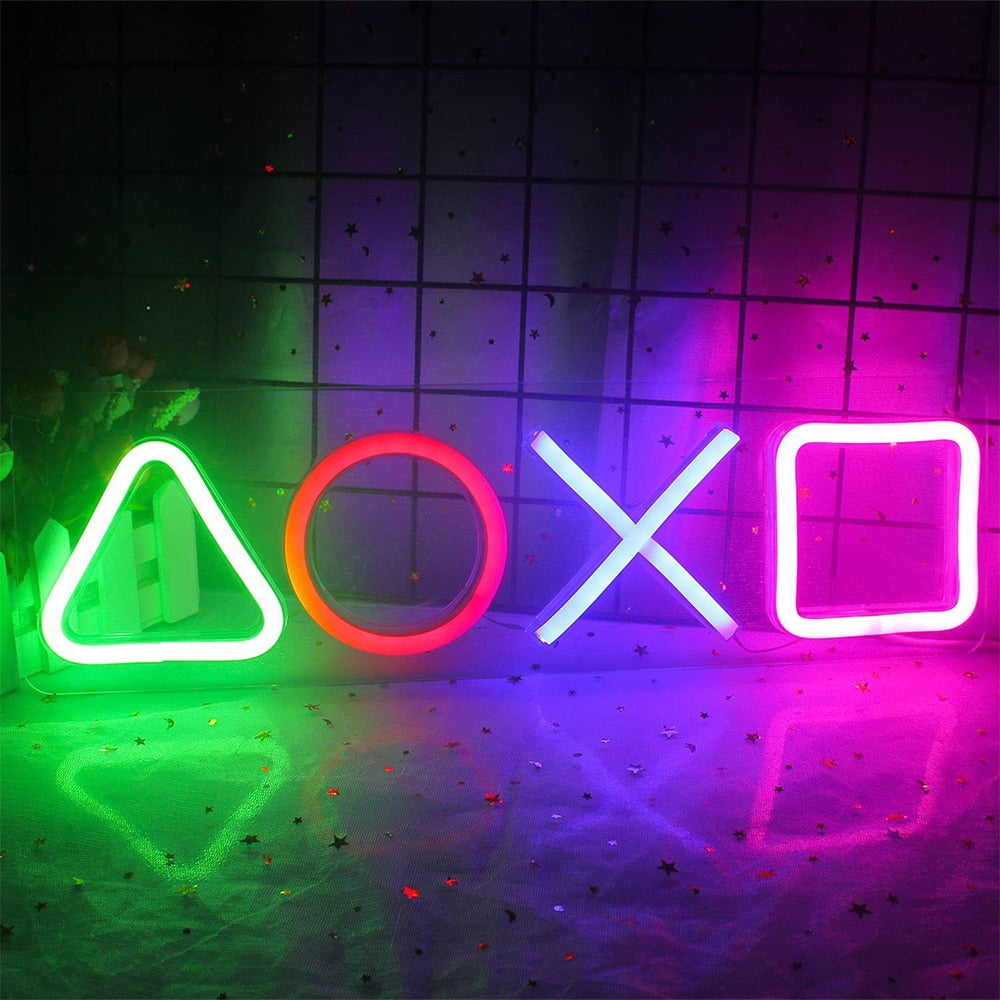 Gaming Neon Lights Signs Game Icon Lamp Atmosphere Light KTV Ornament Bar Decorative Room Decor 3D Neon Night Light Gift Hot New