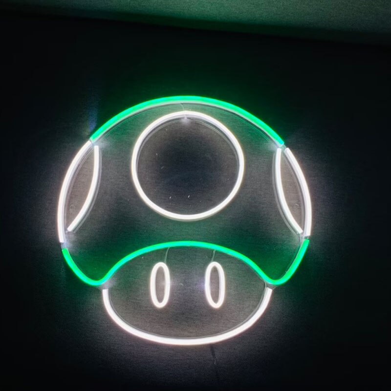 Custom led Mario Mushroom Neon Signs Gamer Room flexible Night Light Sign indoor Home Bar Wall Bedroom Decor