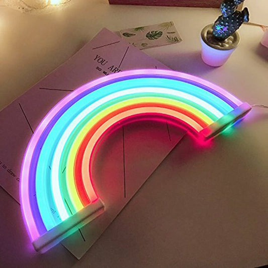 BIFI-Cute Rainbow Neon Sign,LED Rainbow Light/Lamp for Dorm Decor,Rainbow Decor Neon Lamps,Wall Decor for Girls Bedroom,Chistm