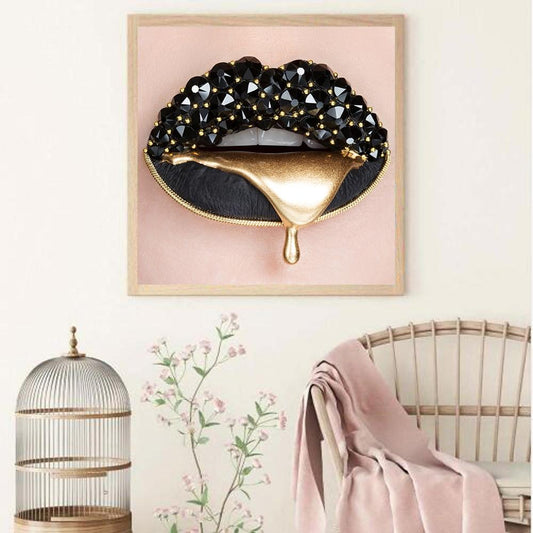 DRIPPING WITH GOLD 24K LIPS freeshipping - Wall Agenda