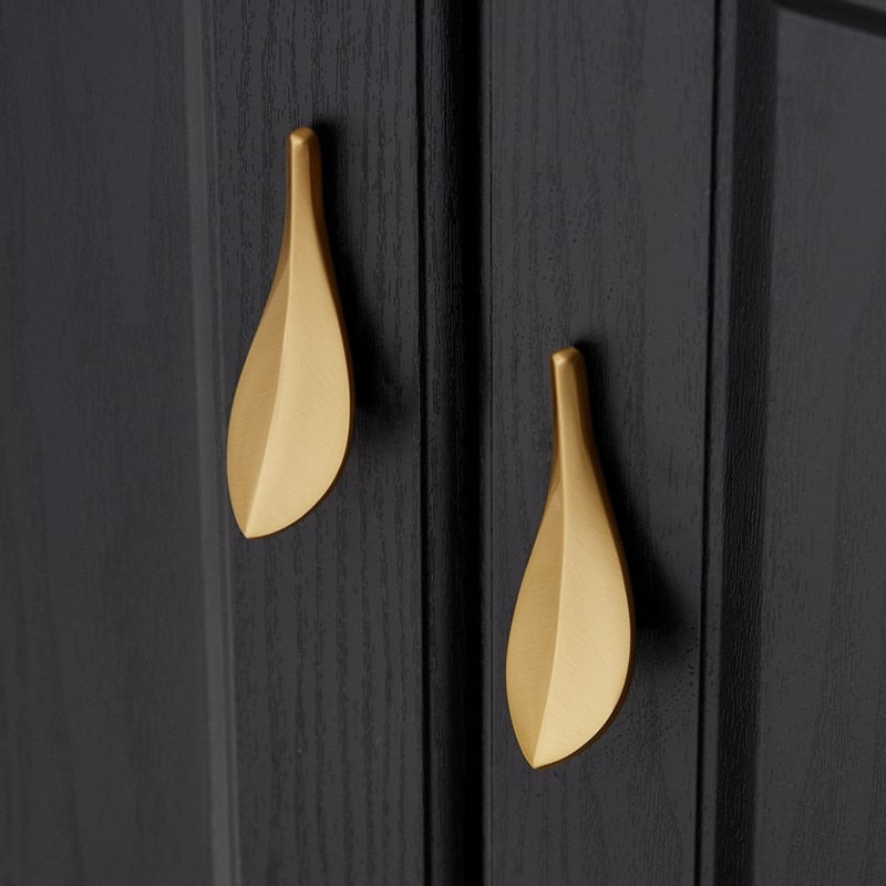 Nordic Style Solid Brass Gold Leaf Shaped 32mm wall hooks freeshipping - Wall Agenda