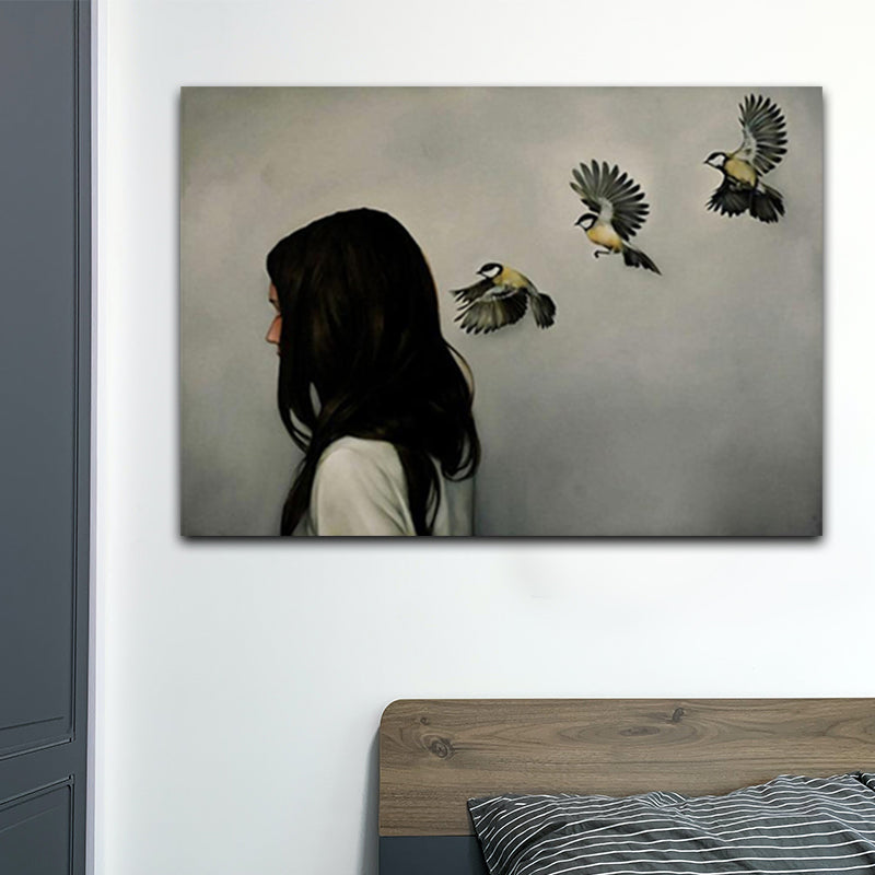 THREE BIRDS PAINTING freeshipping - Wall Agenda