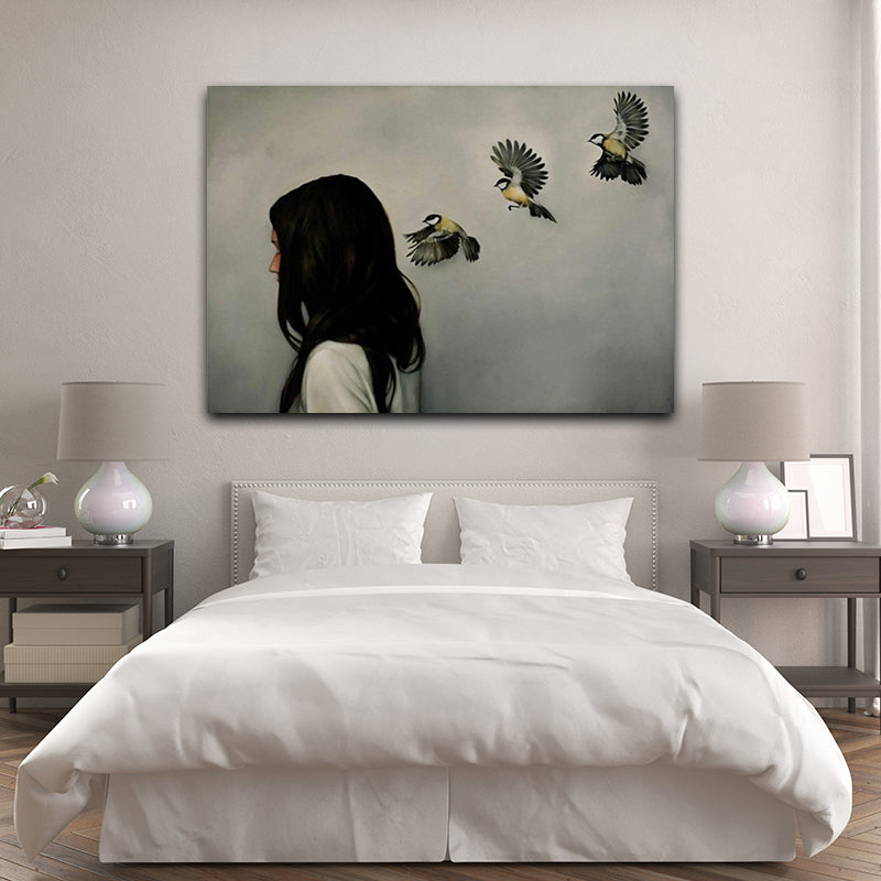 THREE BIRDS PAINTING freeshipping - Wall Agenda