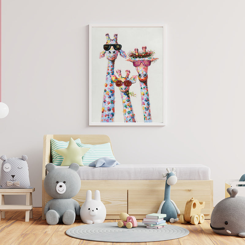 THREE GIRAFFES PAINTING freeshipping - Wall Agenda