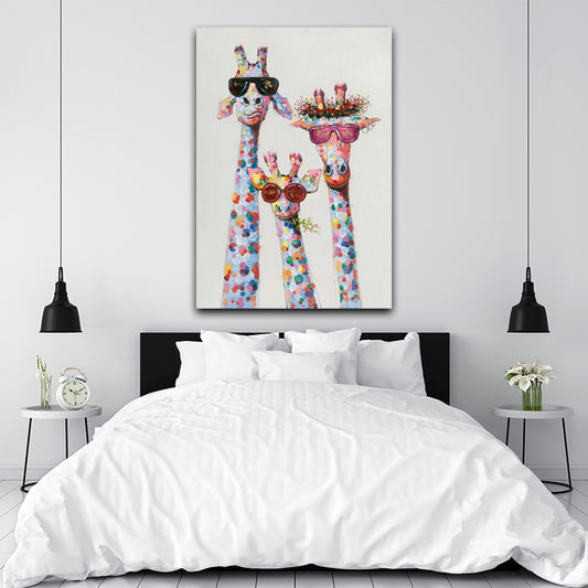 THREE GIRAFFES PAINTING freeshipping - Wall Agenda