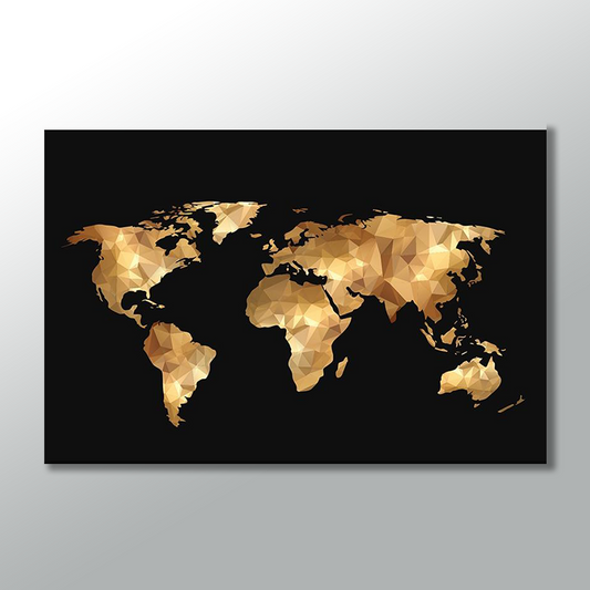 Black & Gold World Map freeshipping - Wall Agenda